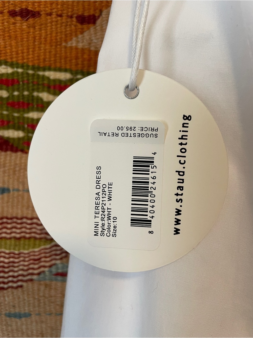STAUD Mini Teresa Dress White- NWT - Picture 6 of 7